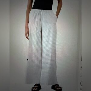 Athleta paradise midrise White Wide-Leg Pants, L petite